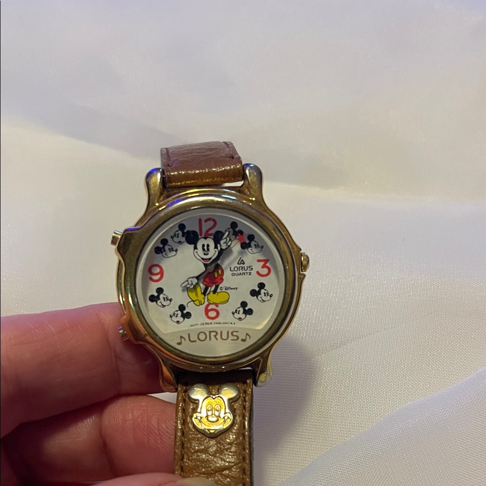 Lorus Gold and Brown Mickey Mouse Smartwatch